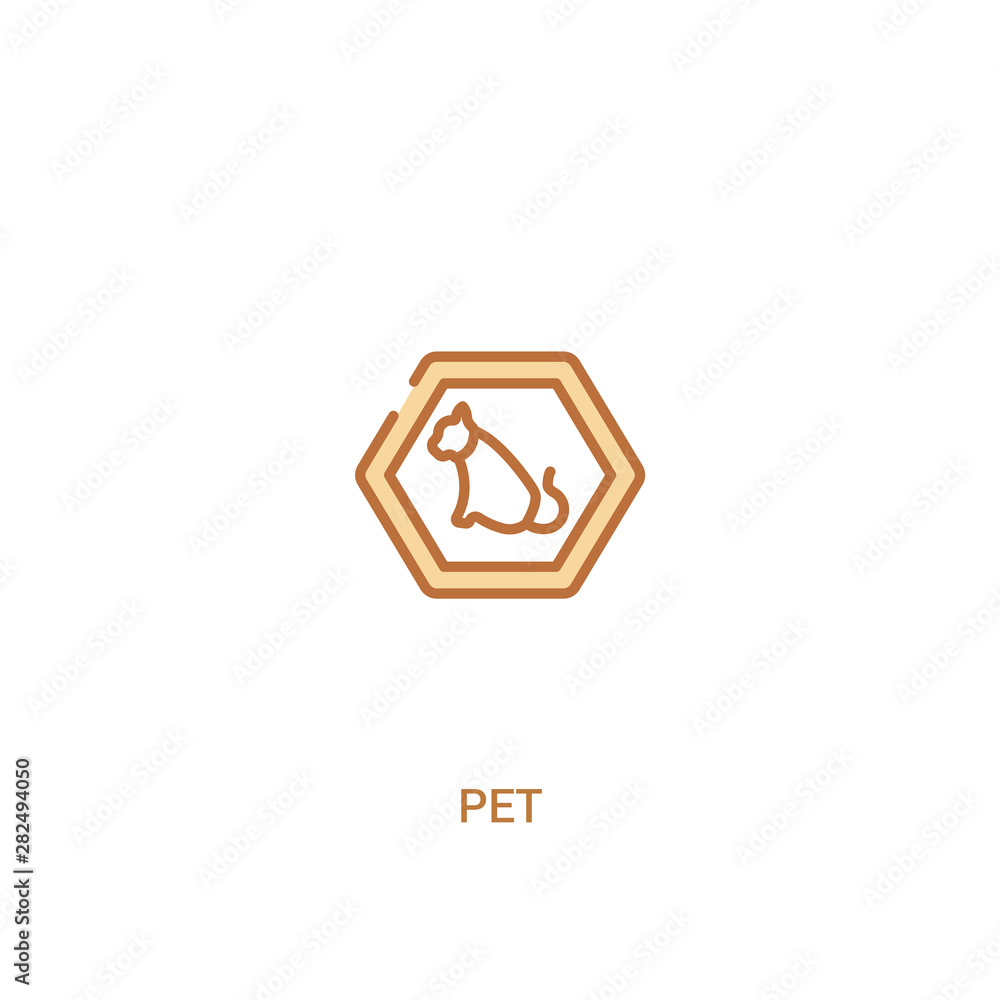 Poster pet concept 2 colored icon. simple line element illustration. outline brown pet symbol. can be used 