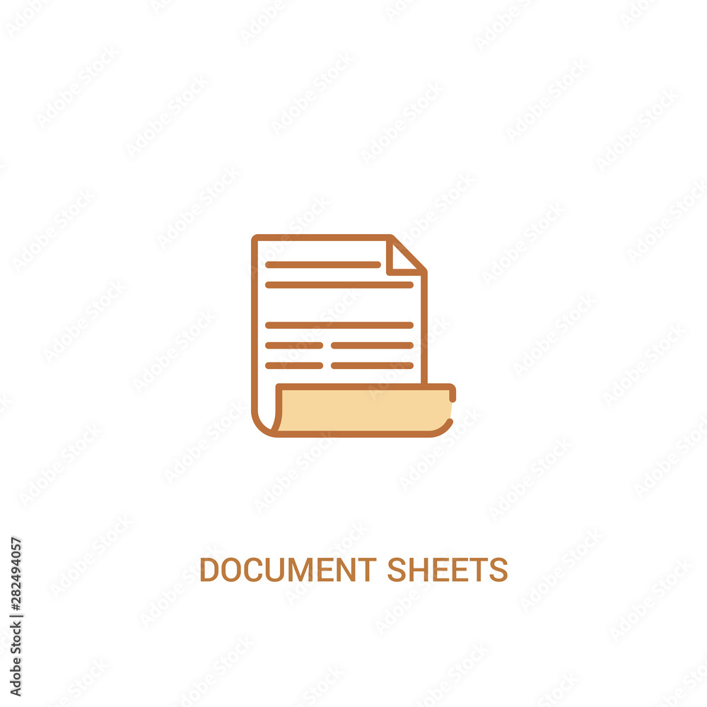 Poster document sheets concept 2 colored icon. simple line element illustration. outline brown document she