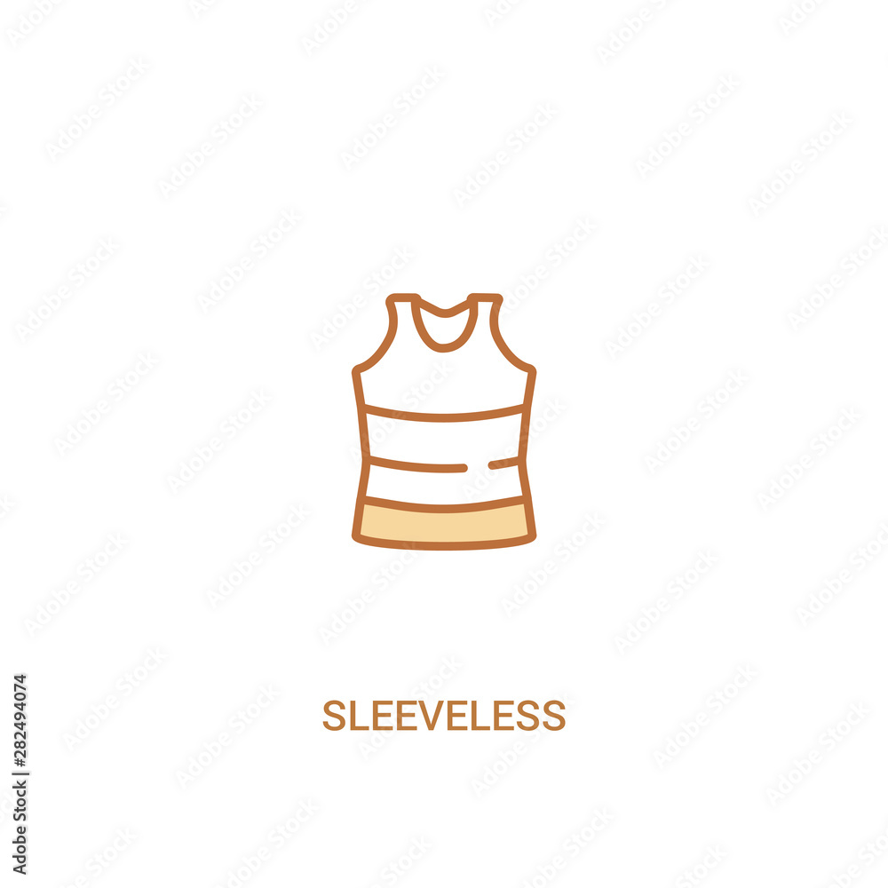 Poster sleeveless concept 2 colored icon. simple line element illustration. outline brown sleeveless symbol