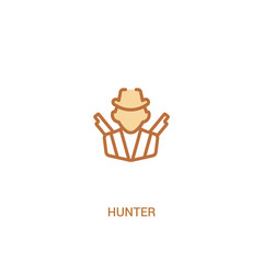 hunter concept 2 colored icon. simple line element illustration. outline brown hunter symbol. can be used for web and mobile ui/ux.