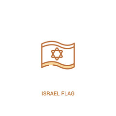 israel flag concept 2 colored icon. simple line element illustration. outline brown israel flag symbol. can be used for web and mobile ui/ux.