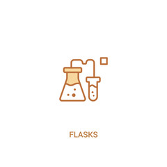 flasks concept 2 colored icon. simple line element illustration. outline brown flasks symbol. can be used for web and mobile ui/ux.