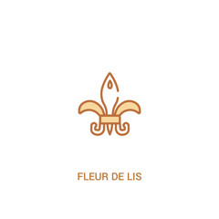fleur de lis concept 2 colored icon. simple line element illustration. outline brown fleur de lis symbol. can be used for web and mobile ui/ux.