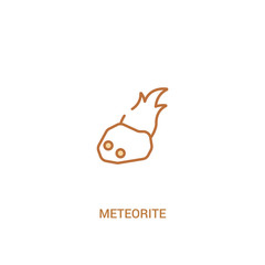 meteorite concept 2 colored icon. simple line element illustration. outline brown meteorite symbol. can be used for web and mobile ui/ux.