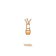 tinsel concept 2 colored icon. simple line element illustration. outline brown tinsel symbol. can be used for web and mobile ui/ux.