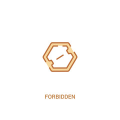 forbidden concept 2 colored icon. simple line element illustration. outline brown forbidden symbol. can be used for web and mobile ui/ux.