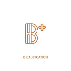 b calification concept 2 colored icon. simple line element illustration. outline brown b calification symbol. can be used for web and mobile ui/ux.