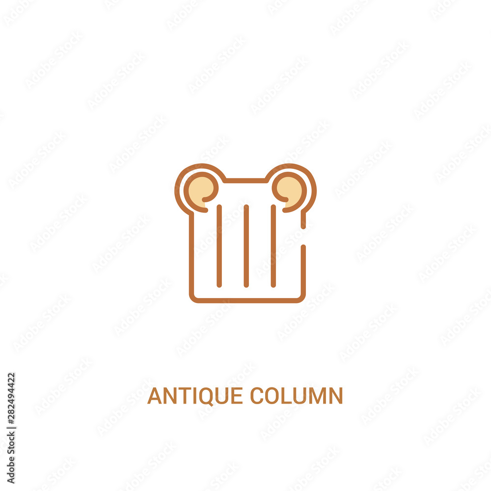 Poster antique column concept 2 colored icon. simple line element illustration. outline brown antique colum
