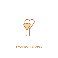 two heart shaped balloons concept 2 colored icon. simple line element illustration. outline brown two heart shaped balloons symbol. can be used for web and mobile ui/ux.