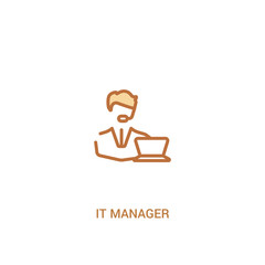 it manager concept 2 colored icon. simple line element illustration. outline brown it manager symbol. can be used for web and mobile ui/ux.