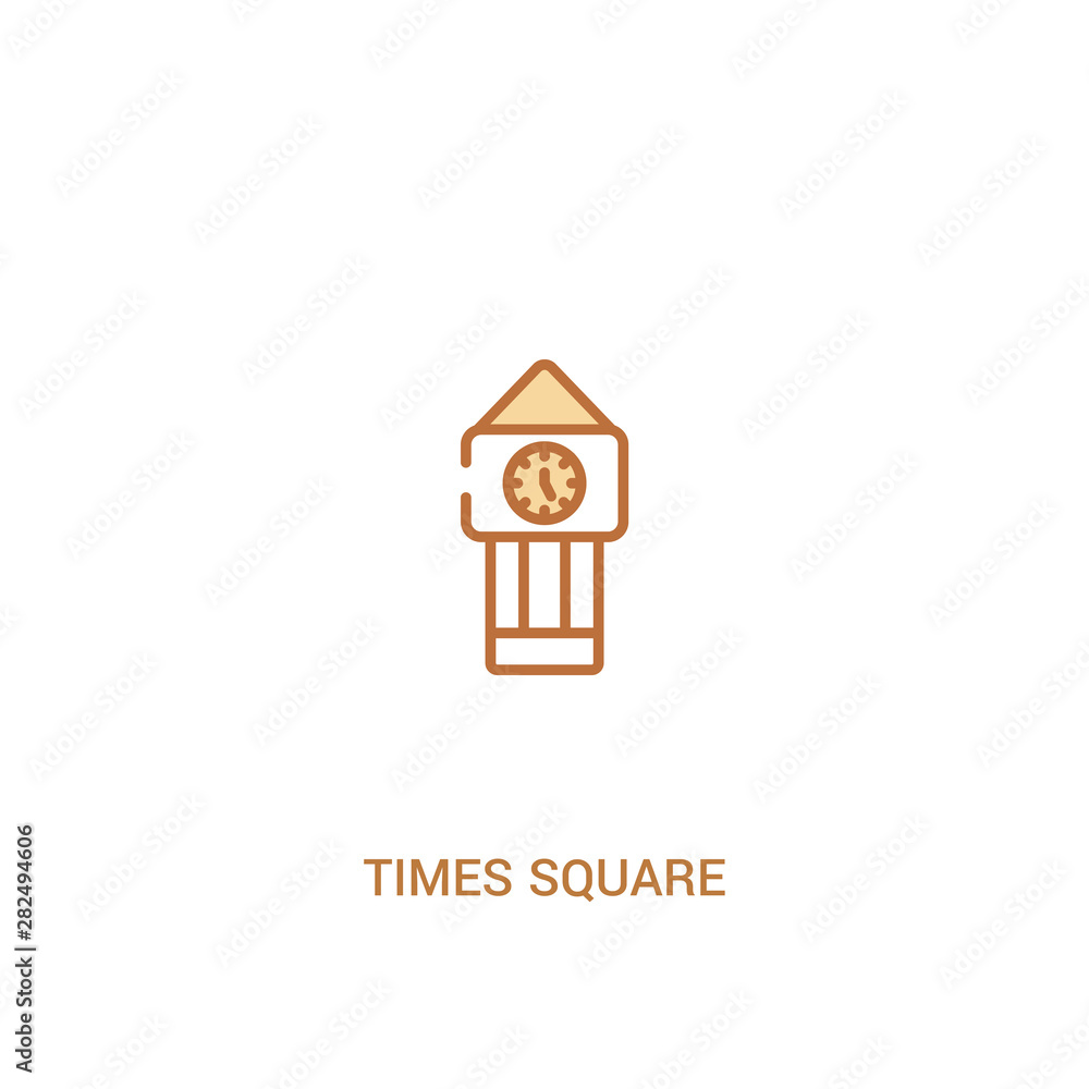 Poster times square concept 2 colored icon. simple line element illustration. outline brown times square sy