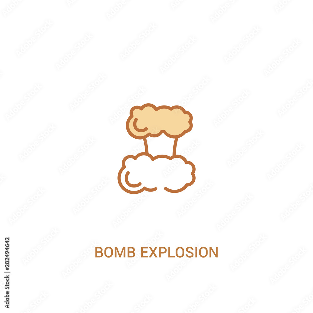 Aufkleber bomb explosion concept 2 colored icon. simple line element illustration. outline brown bomb explosio