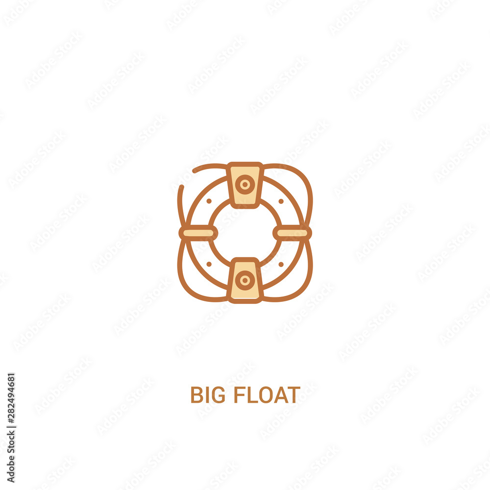 Poster big float concept 2 colored icon. simple line element illustration. outline brown big float symbol. 