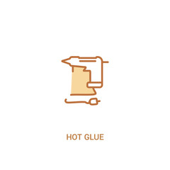 hot glue concept 2 colored icon. simple line element illustration. outline brown hot glue symbol. can be used for web and mobile ui/ux.