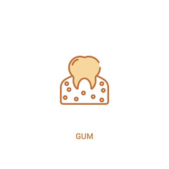 gum concept 2 colored icon. simple line element illustration. outline brown gum symbol. can be used for web and mobile ui/ux.