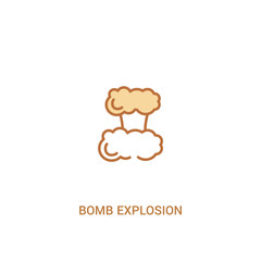 bomb explosion concept 2 colored icon. simple line element illustration. outline brown bomb explosion symbol. can be used for web and mobile ui/ux.