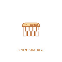 seven piano keys concept 2 colored icon. simple line element illustration. outline brown seven piano keys symbol. can be used for web and mobile ui/ux.