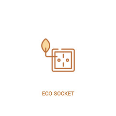 eco socket concept 2 colored icon. simple line element illustration. outline brown eco socket symbol. can be used for web and mobile ui/ux.
