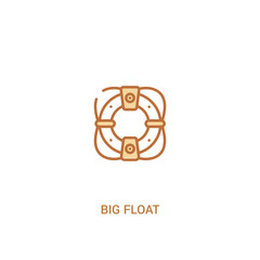 big float concept 2 colored icon. simple line element illustration. outline brown big float symbol. can be used for web and mobile ui/ux.