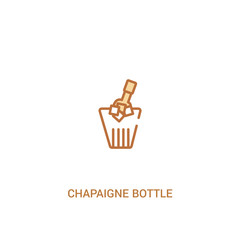 chapaigne bottle in bucket concept 2 colored icon. simple line element illustration. outline brown chapaigne bottle in bucket symbol. can be used for web and mobile ui/ux.