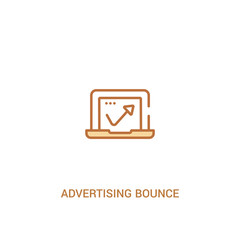 advertising bounce concept 2 colored icon. simple line element illustration. outline brown advertising bounce symbol. can be used for web and mobile ui/ux.