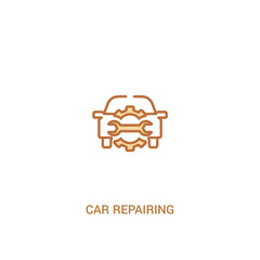 car repairing concept 2 colored icon. simple line element illustration. outline brown car repairing symbol. can be used for web and mobile ui/ux.