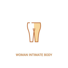 woman intimate body part concept 2 colored icon. simple line element illustration. outline brown woman intimate body part symbol. can be used for web and mobile ui/ux.