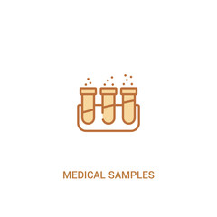 medical samples in test tubes couple concept 2 colored icon. simple line element illustration. outline brown medical samples in test tubes couple symbol. can be used for web and mobile ui/ux.