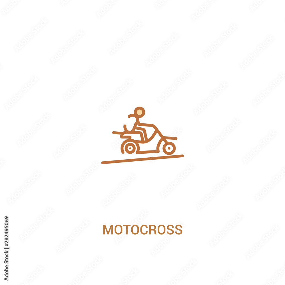Aufkleber motocross concept 2 colored icon. simple line element illustration. outline brown motocross symbol. 