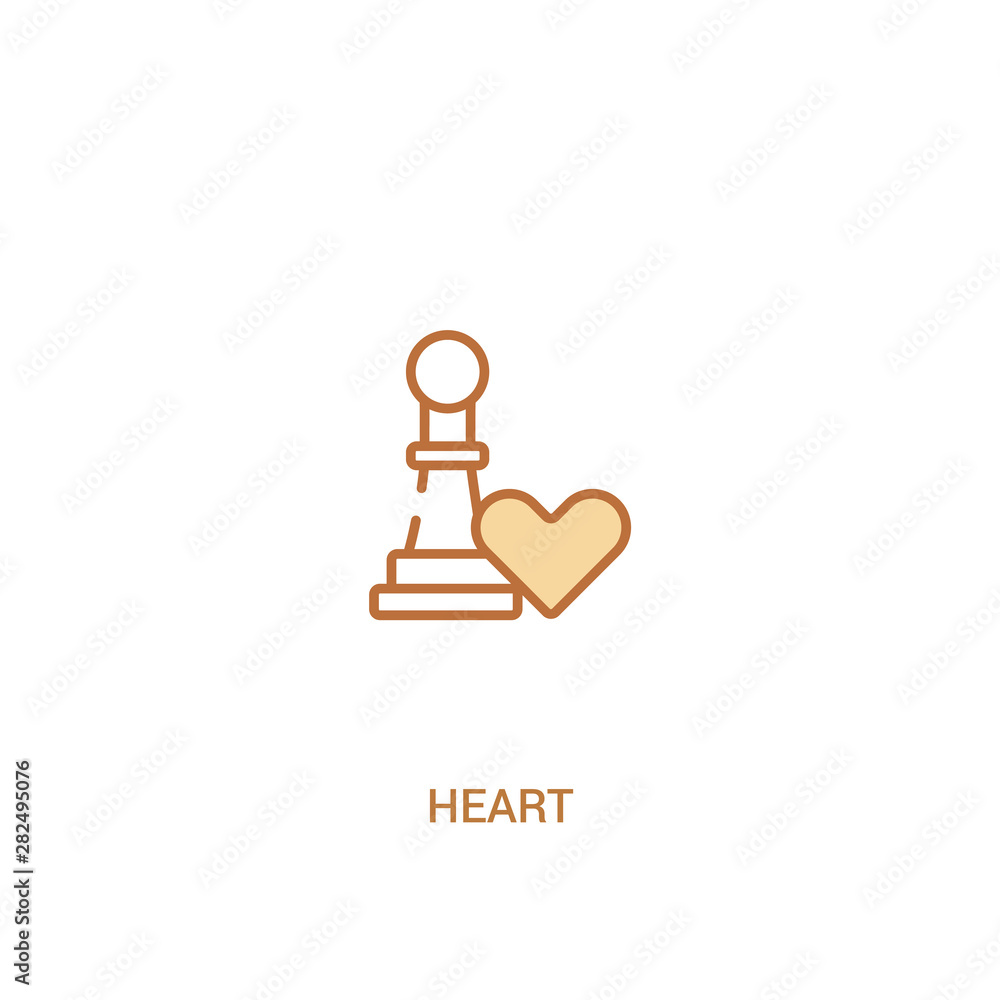 Poster heart concept 2 colored icon. simple line element illustration. outline brown heart symbol. can be u