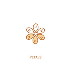petals concept 2 colored icon. simple line element illustration. outline brown petals symbol. can be used for web and mobile ui/ux.