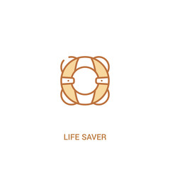 life saver concept 2 colored icon. simple line element illustration. outline brown life saver symbol. can be used for web and mobile ui/ux.