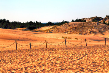 Slowinski National Park is situated on the Baltic Sea coast, near Leba, Poland. Desert landscape...