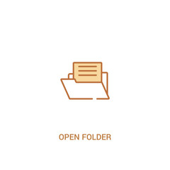 open folder concept 2 colored icon. simple line element illustration. outline brown open folder symbol. can be used for web and mobile ui/ux.