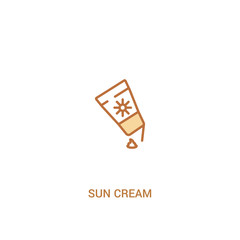 sun cream concept 2 colored icon. simple line element illustration. outline brown sun cream symbol. can be used for web and mobile ui/ux.