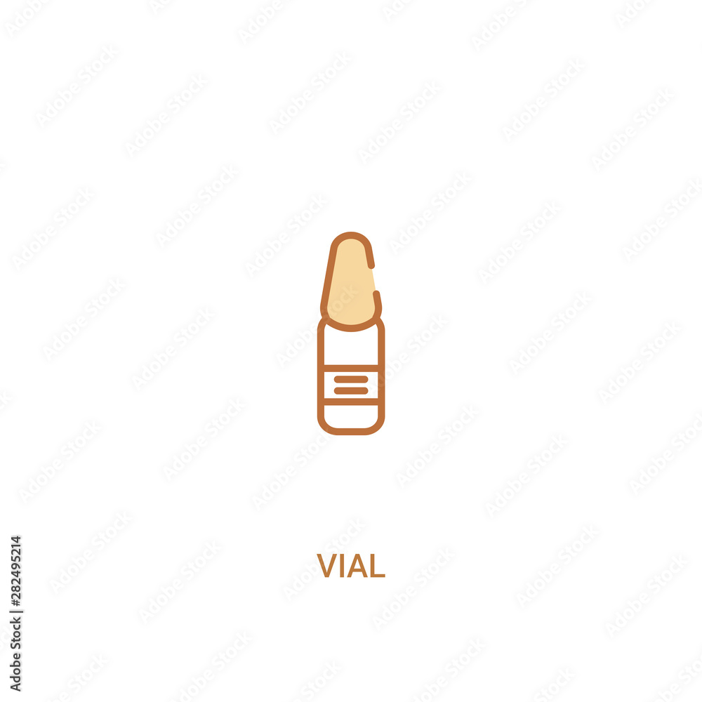 Poster vial concept 2 colored icon. simple line element illustration. outline brown vial symbol. can be use