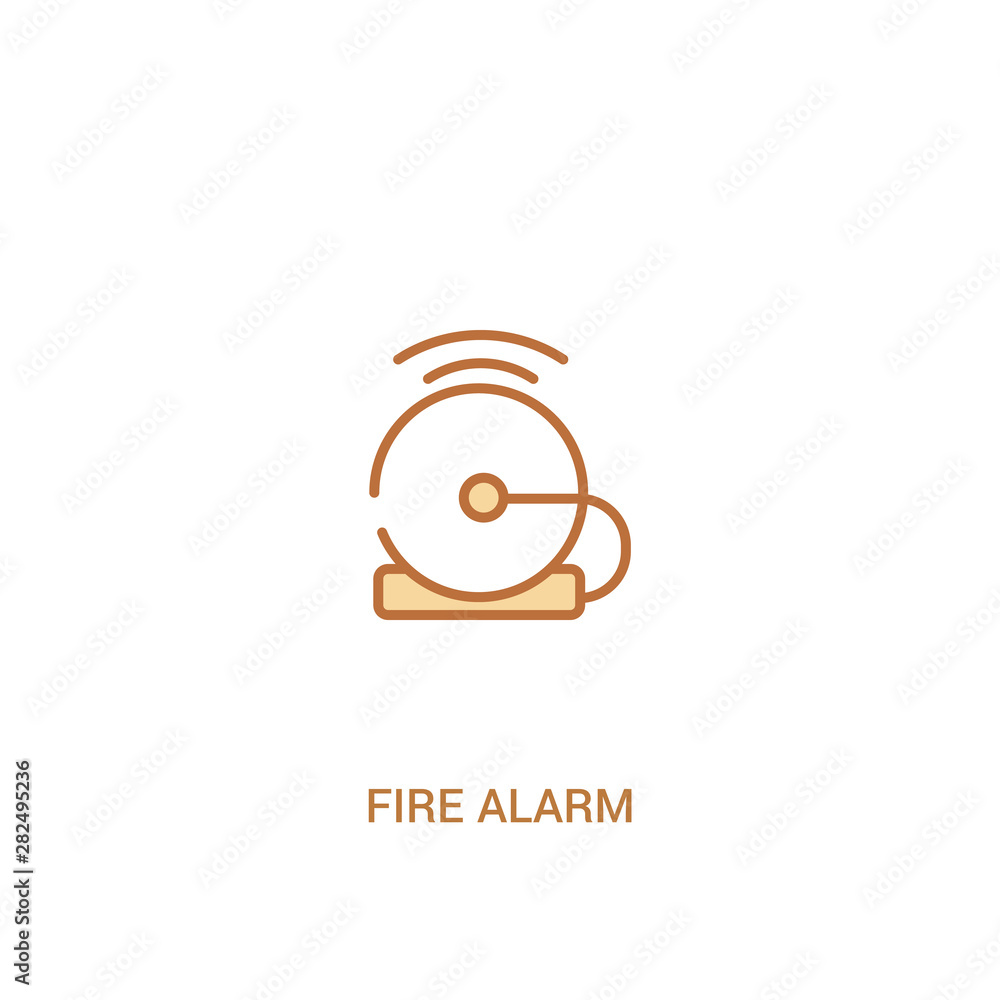 Aufkleber fire alarm concept 2 colored icon. simple line element illustration. outline brown fire alarm symbol