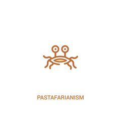 pastafarianism concept 2 colored icon. simple line element illustration. outline brown pastafarianism symbol. can be used for web and mobile ui/ux.