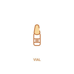 vial concept 2 colored icon. simple line element illustration. outline brown vial symbol. can be used for web and mobile ui/ux.