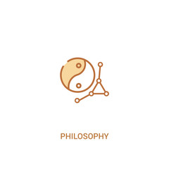 philosophy concept 2 colored icon. simple line element illustration. outline brown philosophy symbol. can be used for web and mobile ui/ux.