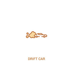 drift car concept 2 colored icon. simple line element illustration. outline brown drift car symbol. can be used for web and mobile ui/ux.