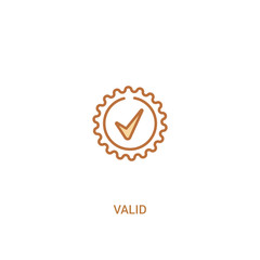 valid concept 2 colored icon. simple line element illustration. outline brown valid symbol. can be used for web and mobile ui/ux.