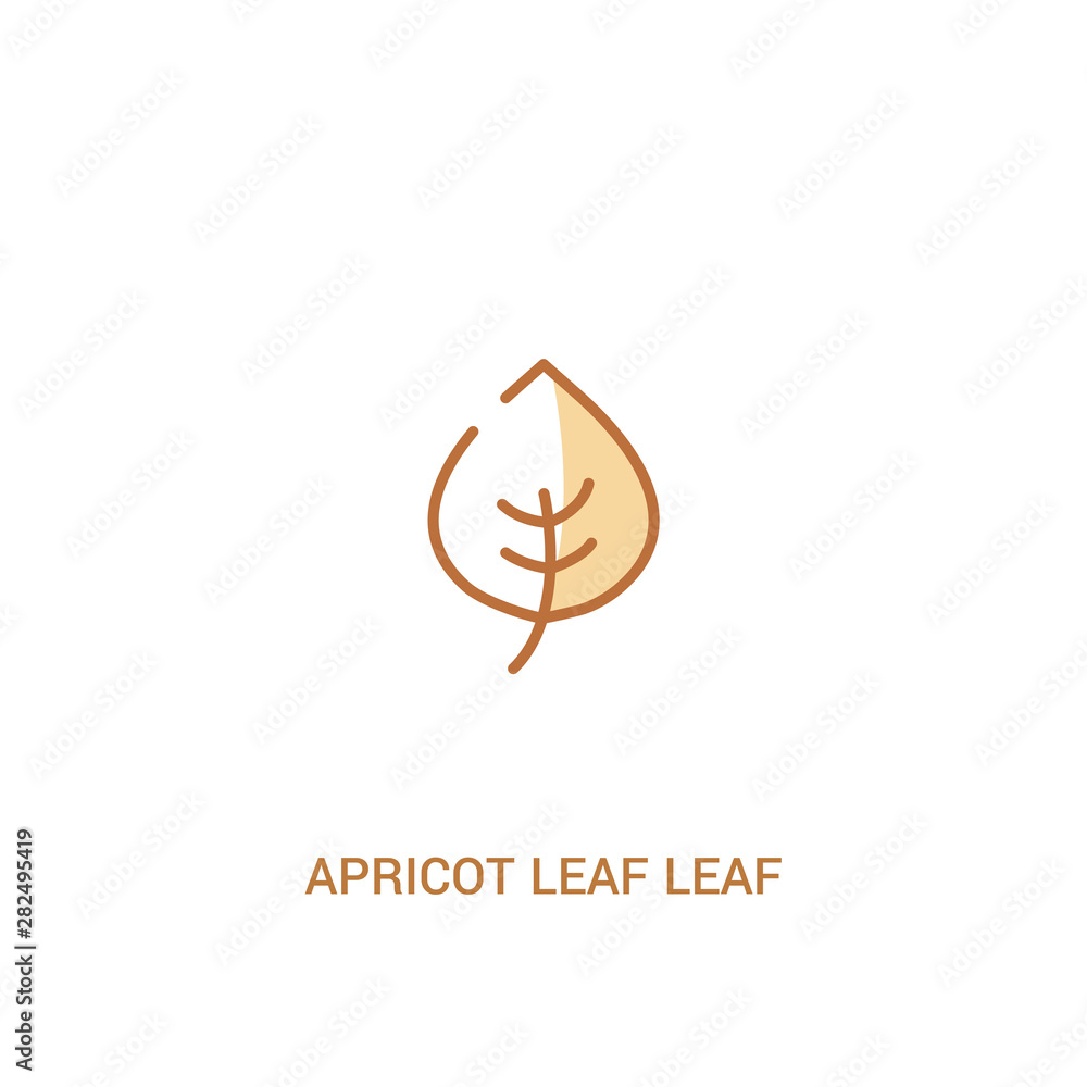 Poster apricot leaf leaf concept 2 colored icon. simple line element illustration. outline brown apricot le
