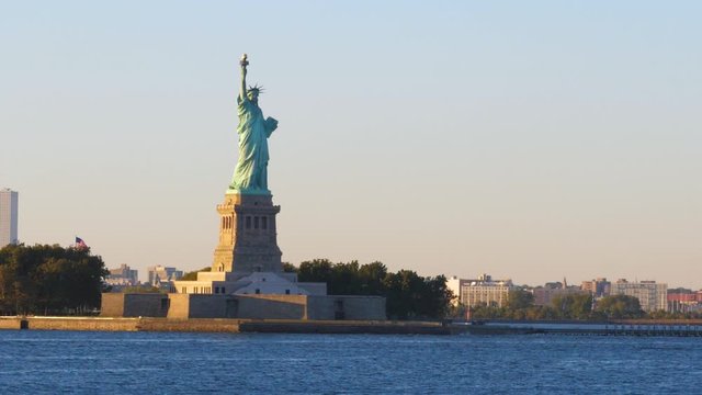Iconic Statue of Liberty, Famous Landmark of New York, Usa, 240fps Slow Motion