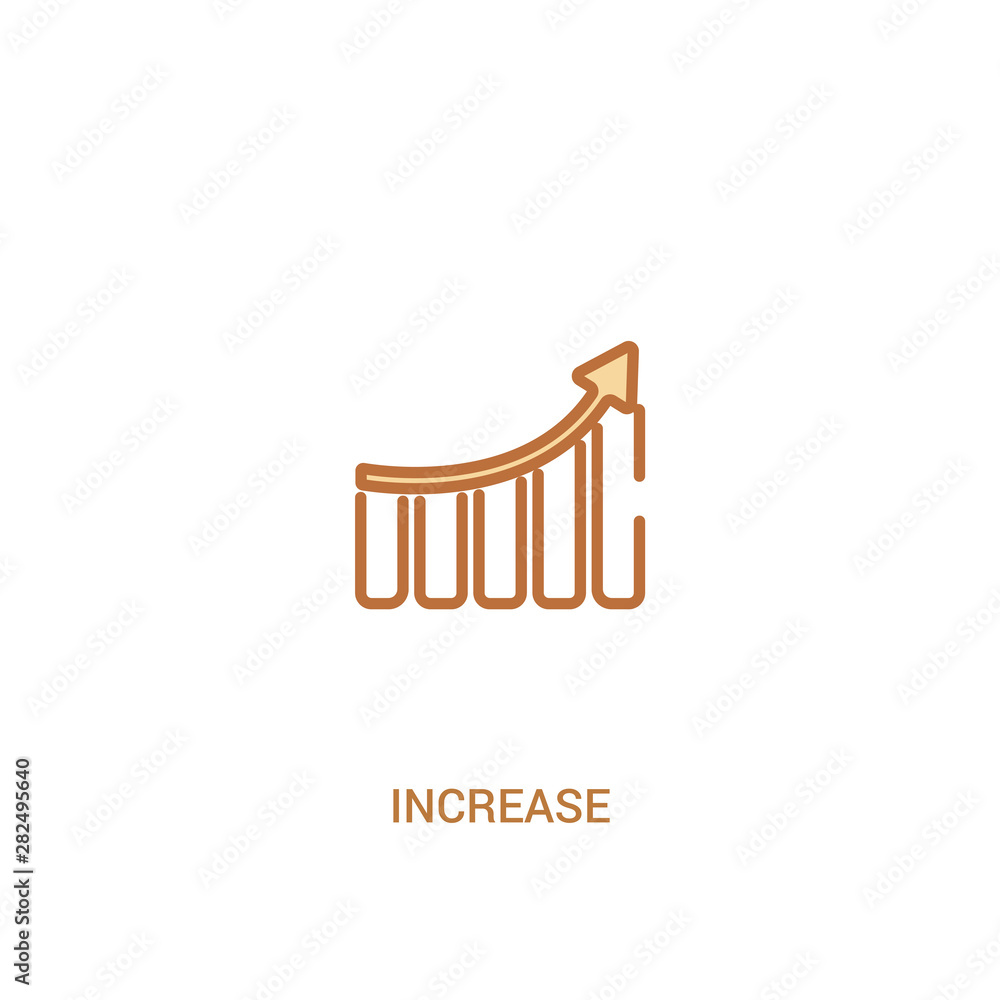 Poster increase concept 2 colored icon. simple line element illustration. outline brown increase symbol. ca