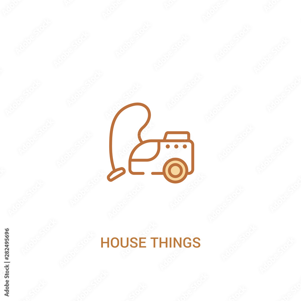 Poster house things concept 2 colored icon. simple line element illustration. outline brown house things sy