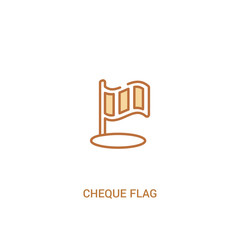 cheque flag concept 2 colored icon. simple line element illustration. outline brown cheque flag symbol. can be used for web and mobile ui/ux.