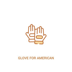 glove for american football player concept 2 colored icon. simple line element illustration. outline brown glove for american football player symbol. can be used for web and mobile ui/ux.