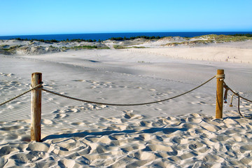 Slowinski National Park is situated on the Baltic Sea coast, near Leba, Poland. Desert landscape...