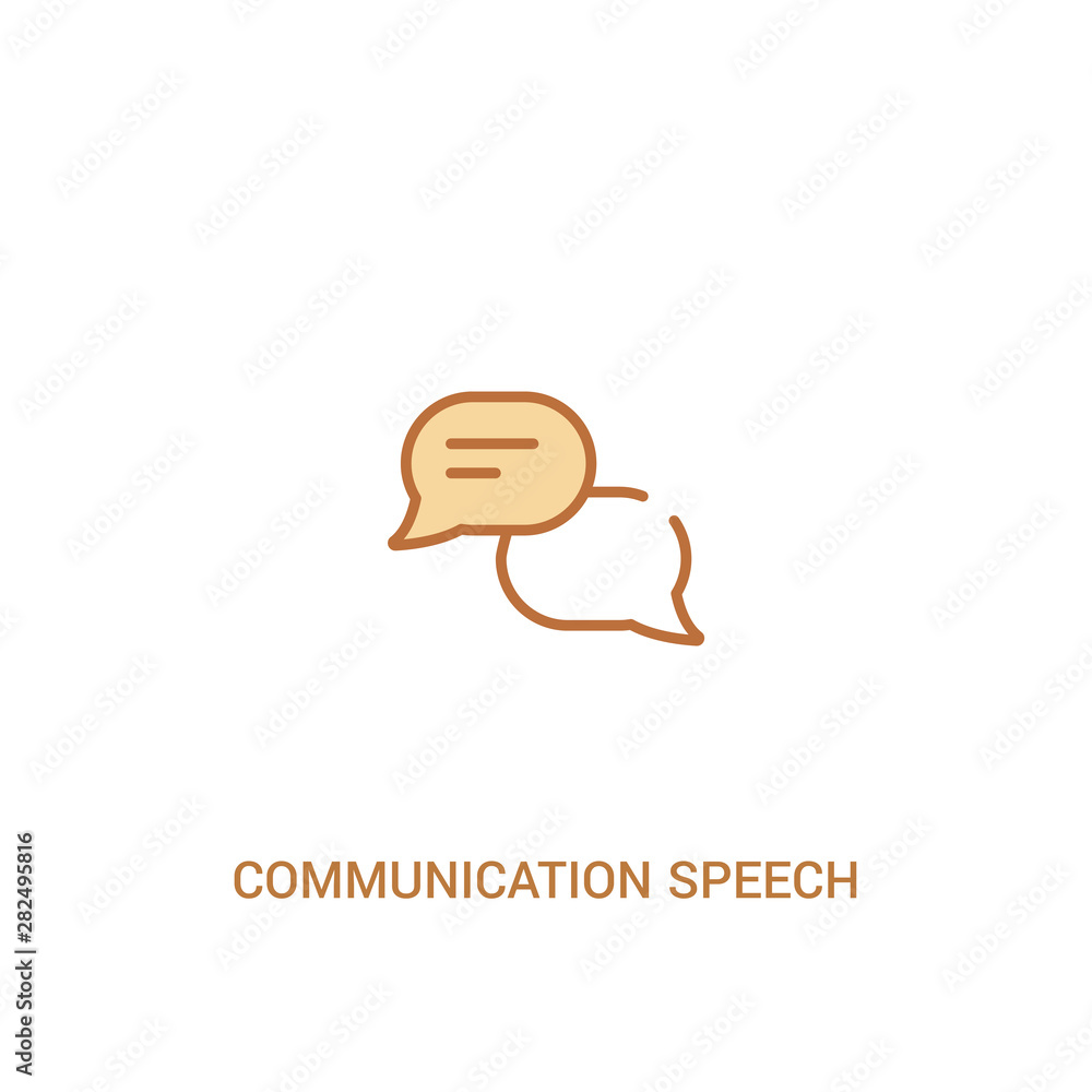 Poster communication speech bubbles concept 2 colored icon. simple line element illustration. outline brown